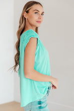 Load image into Gallery viewer, DEAR SCARLETT- Ruched Cap Sleeve Top in Neon Blue