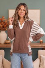 Load image into Gallery viewer, Back to School Color Block Pullover in Mocha
