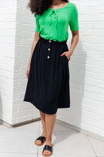 Load image into Gallery viewer, WHITE BIRCH- She's a Scholar Mid-Length Skirt