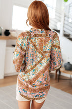 Load image into Gallery viewer, 111 NORTH- Show and Tell Mixed Print Peasant Blouse