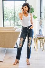 Load image into Gallery viewer, JB -Sloane Mid Rise Heavy Destroyed Straight Jeans