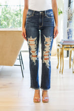 Load image into Gallery viewer, JB -Sloane Mid Rise Heavy Destroyed Straight Jeans