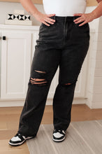 Load image into Gallery viewer, JB Susannah High Rise Rigid Magic 90's Distressed Straight Jeans in Black