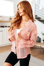 Load image into Gallery viewer, VERY J- Sweeter Than Nectar Lace Button Down in Rose