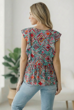 Load image into Gallery viewer, Flirting in the Museum Emerald Blouse