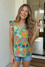 Load image into Gallery viewer, Garden Party Floral Ruffle Sleeve Blouse