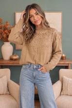 Load image into Gallery viewer, Gilded Warmth Sequin Mock Neck Sweater