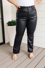 Load image into Gallery viewer, Judy Blue Grease Lighting Control Top Faux Leather Pants in Black