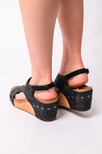 Load image into Gallery viewer, Ashley Wedge Sandals in Black Rhinestone - CORKY'S