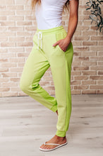 Load image into Gallery viewer, Tommy Two Tone Waffle Joggers Lime- WITH LOVE MOLLY