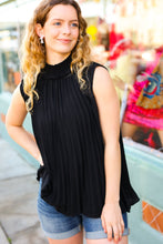 Load image into Gallery viewer, Sweet New Days Black Smocked Neck Pleated Sleeveless Top