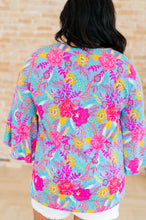 Load image into Gallery viewer, DEAR SCARLETT- Willow Bell Sleeve Top in Bright Blue Floral