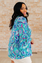 Load image into Gallery viewer, DEAR SCARLETT- Willow Bell Sleeve Top in Emerald and Royal Paisley