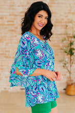 Load image into Gallery viewer, DEAR SCARLETT- Willow Bell Sleeve Top in Emerald and Royal Paisley