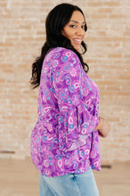 Load image into Gallery viewer, DEAR SCARLETT- Willow Bell Sleeve Top in Lavender Paisley