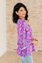 Load image into Gallery viewer, DEAR SCARLETT- Willow Bell Sleeve Top in Lavender Paisley
