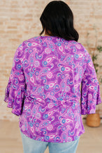 Load image into Gallery viewer, DEAR SCARLETT- Willow Bell Sleeve Top in Lavender Paisley