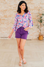 Load image into Gallery viewer, DEAR SCARLETT- Willow Bell Sleeve Top in Royal Brushed Floral