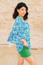 Load image into Gallery viewer, DEAR SCARLETT- Willow Bell Sleeve Top in Royal Brushed Multi
