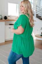 Load image into Gallery viewer, JODIFUL- Working in the Garden Stone-Washed Peplum Blouse