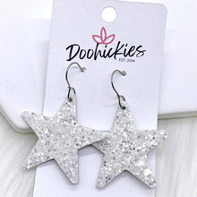 Load image into Gallery viewer, 1.5" Chunky USA Glitter Stars -Patriotic Earrings