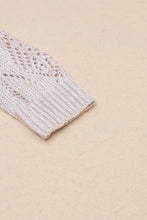 Load image into Gallery viewer, FASHION HOUSE- Khaki Hollow-out Openwork Knit Cardigan