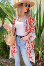 Load image into Gallery viewer, Picnic in the Park Red Floral Kimono- AMOLI