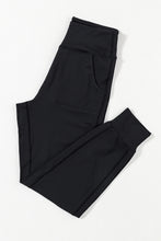 Load image into Gallery viewer, DEAR LOVE- Black Exposed Seam High Waist Pocketed Joggers