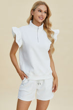 Load image into Gallery viewer, Full Size Texture Flounce Sleeve Top and Shorts Set- Double Take