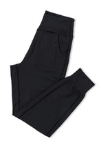 Load image into Gallery viewer, DEAR LOVE- Black Exposed Seam High Waist Pocketed Joggers