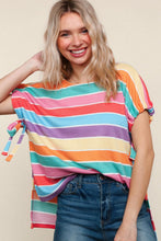 Load image into Gallery viewer, Feeling Bold Multicolor Stripe Dolman Bow Tie Sleeve Top (Open Pack)