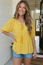 Load image into Gallery viewer, The Bee's Knees Yellow Peplum