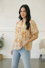 Load image into Gallery viewer, Sunlit Garden Notch Neck Blouse