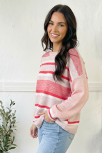 Load image into Gallery viewer, Sweet Talker Pink Stripe Sweater