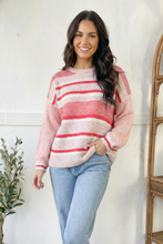 Load image into Gallery viewer, Sweet Talker Pink Stripe Sweater