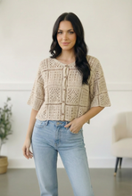 Load image into Gallery viewer, Honeycomb Crochet Cardigan