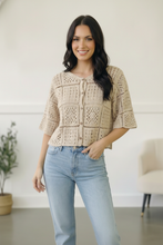 Load image into Gallery viewer, Honeycomb Crochet Cardigan