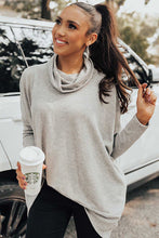 Load image into Gallery viewer, LILLY- Gray Cowl Neck Shift Tunic Top