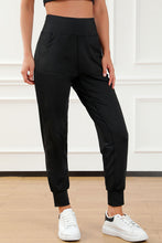 Load image into Gallery viewer, DEAR LOVE- Black Exposed Seam High Waist Pocketed Joggers