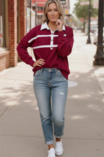 Load image into Gallery viewer, Prep School Chic Wine Polo