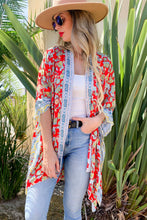 Load image into Gallery viewer, Picnic in the Park Red Floral Kimono- AMOLI