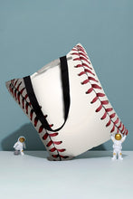 Load image into Gallery viewer, White Baseball Print Canvas Tote Bag