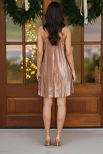 Load image into Gallery viewer, Champagne Toast Velvet Holiday Dress