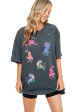 Load image into Gallery viewer, EASY TIGER - Multi Pastel Tigers Graphic Oversized Distressed Tee - BY ZUTTER