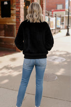 Load image into Gallery viewer, Black Cat Zip Up Faux Fur Coat