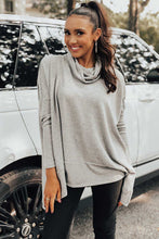 Load image into Gallery viewer, LILLY- Gray Cowl Neck Shift Tunic Top