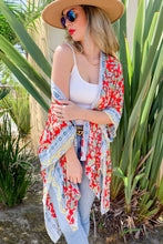 Load image into Gallery viewer, Picnic in the Park Red Floral Kimono- AMOLI
