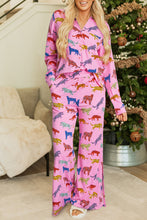 Load image into Gallery viewer, DEAR LOVER- Pink Cheetah Print Shirt and Pants Pajama Set