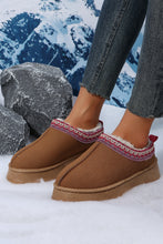 Load image into Gallery viewer, Chestnut Suede Contrast Print Plush Lined Snow Boots