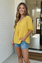 Load image into Gallery viewer, The Bee's Knees Yellow Peplum